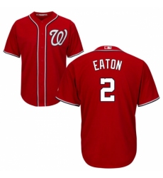 Youth Majestic Washington Nationals #2 Adam Eaton Authentic Red Alternate 1 Cool Base MLB Jersey