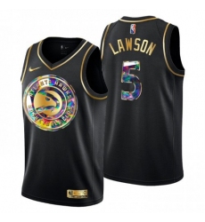 Men's Atlanta Hawks #5 A.J. Lawson Golden Edition Diamond Logo 2021-22 Swingman Jersey - Black