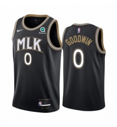 Men's Nike Atlanta Hawks #0 Brandon Goodwin Black NBA Swingman 2020-21 City Edition Jersey