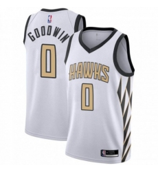 Men's Nike Atlanta Hawks #0 Brandon Goodwin White NBA Swingman City Edition 2018-19 Jersey