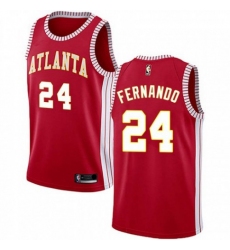 Men's Nike Atlanta Hawks #24 Bruno Fernando Red NBA Swingman Statement Edition Jersey