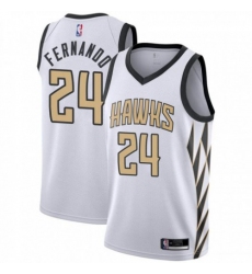 Men's Nike Atlanta Hawks #24 Bruno Fernando White NBA Swingman City Edition 2018-19 Jersey