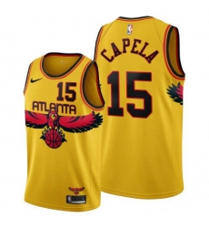 Men's Atlanta Hawks #15 Clint Capela 2021-22 City Edition Gold NBA Jersey