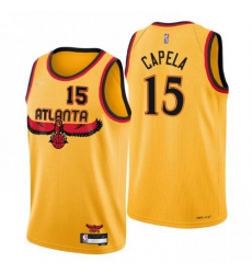 Men's Atlanta Hawks #15 Clint Capela Nike Gold 2021-22 Swingman NBA Jersey - City Edition