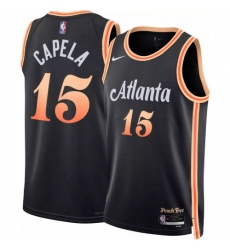 Men's Atlanta Hawks #15 Clint Capela Unisex Nike Black 2022-23 Swingman Jersey - City Edition