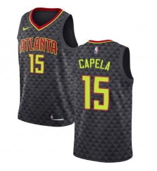 Men's Nike Atlanta Hawks #15 Clint Capela Black NBA Swingman Icon Edition Jersey