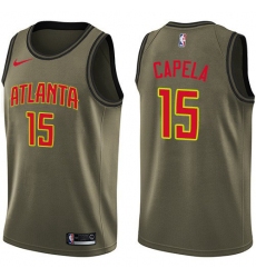 Men's Nike Atlanta Hawks #15 Clint Capela Green NBA Swingman Salute to Service Jersey