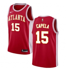 Men's Nike Atlanta Hawks #15 Clint Capela Red NBA Swingman Statement Edition Jersey