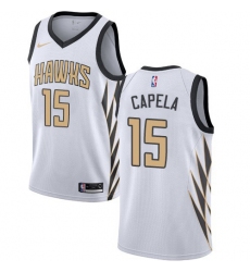 Men's Nike Atlanta Hawks #15 Clint Capela White NBA Swingman City Edition 2018-19 Jersey