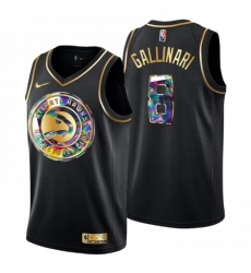 Men's Atlanta Hawks #8 Danilo Gallinari Mens Golden Edition Diamond Logo 2021-22 Swingman Jersey - Black