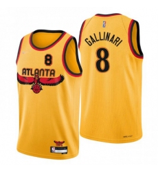 Men's Atlanta Hawks #8 Danilo Gallinari Nike Gold 2021-22 Swingman NBA Jersey - City Edition