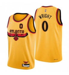 Men's Atlanta Hawks #0 Delon Wright Nike Gold 2021-22 Swingman NBA Jersey - City Edition