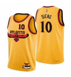 Men's Atlanta Hawks #10 Gorgui Dieng Nike Gold 2021-22 Swingman NBA Jersey - City Edition