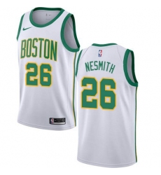 Men's Nike Boston Celtics #26 Aaron Nesmith White NBA Swingman City Edition 2018-19 Jersey