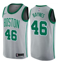 Men's Nike Boston Celtics #46 Aron Baynes Gray NBA Swingman City Edition Jersey