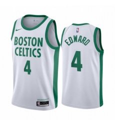 Men's Nike Boston Celtics #4 Carsen Edward White NBA Swingman 2020-21 City Edition Jersey