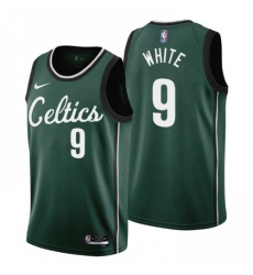 Men's Nike Boston Celtics #9 Derrick White 2022-23 City Edition NBA Jersey - Cherry Blossom Green