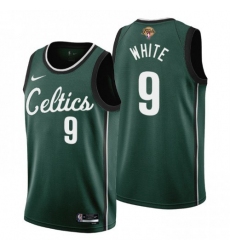 Men's Nike Boston Celtics #9 Derrick White 2022 NBA Finals City Edition Jersey - Cherry Blossom Green