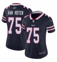 Women's Nike Buffalo Bills #75 Greg Van Roten Navy Stitched NFL Limited Inverted Legend Jersey