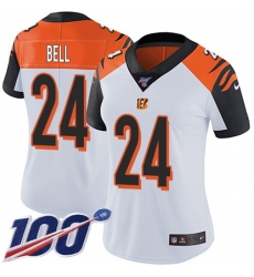 Women's Nike Cincinnati Bengals #24 Vonn Bell White Stitched NFL 100th Season Vapor Untouchable Limited Jersey