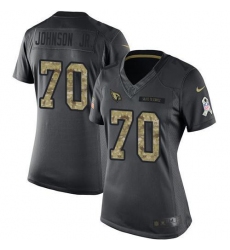 Women's Nike Arizona Cardinals #70 Paris Johnson Jr. Black Stitched NFL Limited 2016 Salute To Service Jersey