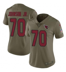 Women's Nike Arizona Cardinals #70 Paris Johnson Jr. Olive Stitched NFL Limited 2017 Salute To Service Jersey