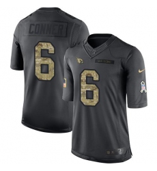 Men's Arizona Cardinals #6 James Conner Black Stitched NFL Limited 2016 Salute To Service Jersey