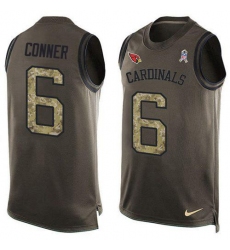 Men's Arizona Cardinals #6 James Conner Green Stitched NFL Limited Salute To Service Tank Top Jersey