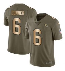 Men's Arizona Cardinals #6 James Conner OliveGold Stitched NFL Limited 2017 Salute To Service Jersey