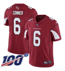 Men's Arizona Cardinals #6 James Conner Red Team Color Stitched NFL 100th Season Vapor Limited Jersey