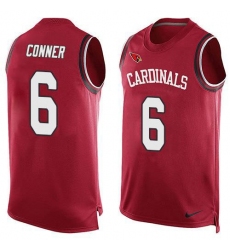 Men's Arizona Cardinals #6 James Conner Red Team Color Stitched NFL Limited Tank Top Jersey