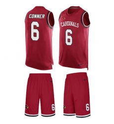 Men's Arizona Cardinals #6 James Conner Red Team Color Stitched NFL Limited Tank Top Suit Jersey