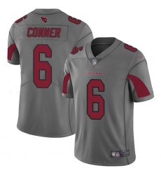 Men's Arizona Cardinals #6 James Conner Silver Stitched NFL Limited Inverted Legend Jersey