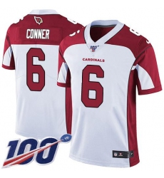 Men's Arizona Cardinals #6 James Conner White Stitched NFL 100th Season Vapor Limited Jersey