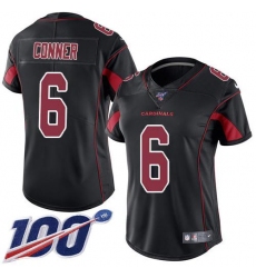 Women's Arizona Cardinals #6 James Conner Black Stitched NFL Limited Rush 100th Season Jersey