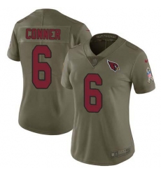 Women's Arizona Cardinals #6 James Conner Olive Stitched NFL Limited 2017 Salute To Service Jersey