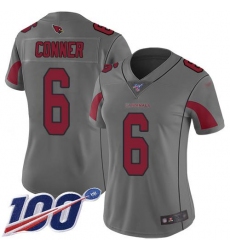 Women's Arizona Cardinals #6 James Conner Silver Stitched NFL Limited Inverted Legend 100th Season Jersey