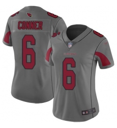 Women's Arizona Cardinals #6 James Conner Silver Stitched NFL Limited Inverted Legend Jersey