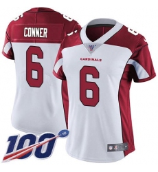 Women's Arizona Cardinals #6 James Conner White Stitched NFL 100th Season Vapor Untouchable Limited Jersey