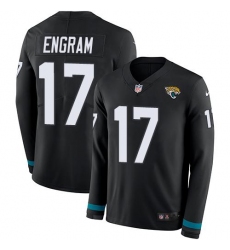 Men's Nike Jacksonville Jaguars #17 Evan Engram Black Team Color Stitched NFL Limited Therma Long Sleeve Jersey