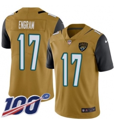 Men's Nike Jacksonville Jaguars #17 Evan Engram Gold Stitched NFL Limited Rush 100th Season Jersey