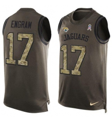 Men's Nike Jacksonville Jaguars #17 Evan Engram Green Stitched NFL Limited Salute To Service Tank Top Jersey