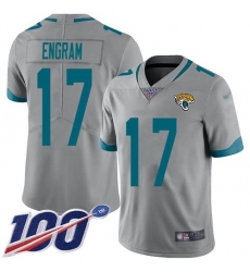 Men's Nike Jacksonville Jaguars #17 Evan Engram Silver Stitched NFL Limited Inverted Legend 100th Season Jersey