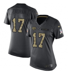 Women's Nike Jacksonville Jaguars #17 Evan Engram Black Stitched NFL Limited 2016 Salute To Service Jersey