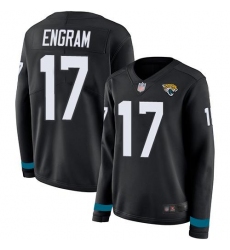 Women's Nike Jacksonville Jaguars #17 Evan Engram Black Team Color Stitched NFL Limited Therma Long Sleeve Jersey