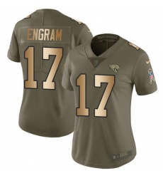 Women's Nike Jacksonville Jaguars #17 Evan Engram OliveGold Stitched NFL Limited 2017 Salute To Service Jersey