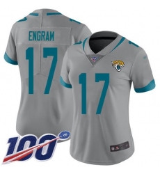 Women's Nike Jacksonville Jaguars #17 Evan Engram Silver Stitched NFL Limited Inverted Legend 100th Season Jersey