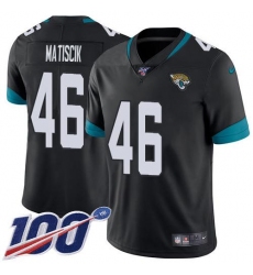 Men's Nike Jacksonville Jaguars #46 Ross Matiscik Black Team Color Stitched NFL 100th Season Vapor Limited Jersey