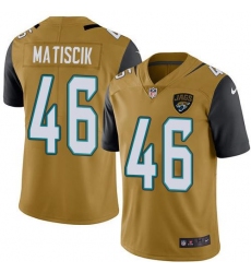 Men's Nike Jacksonville Jaguars #46 Ross Matiscik Gold Stitched NFL Limited Rush Jersey