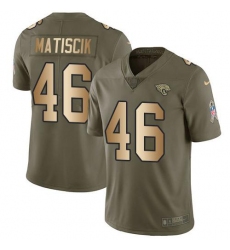 Men's Nike Jacksonville Jaguars #46 Ross Matiscik OliveGold Stitched NFL Limited 2017 Salute To Service Jersey